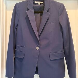Veronica Beard Women's Navy Single-Button Blazer classic dickey